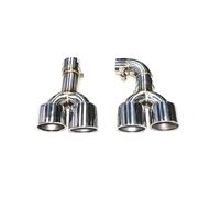 Tuyaux échappement auto 1 Paire D'embouts D'échappement Quadruples Pour BMW X4 30i G02 2018-2021 Mise À Niveau Pour X4M Embout Silencieux Buse Système(Argent)