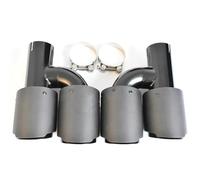 Tuyaux échappement auto Embout D'échappement Double En Fibre De Carbone Noir Diamètre Extérieur 76 Mm Deux Pièces Style H Gauche Et Droite Pour BMW(63-76mm)
