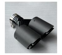 Tuyaux échappement auto Embout D'échappement Double Noir Mat En Fibre De Carbone Silencieux Universel(ID 60MM-OD 101MM)