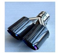 Tuyaux échappement auto Embout D'échappement Double Pour Voiture 1 Pièce En Fibre De Carbone Brillante Violet/bleu Acier Inoxydable(ID 48MM-OD 114MM)