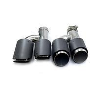 Tuyaux échappement auto Embout D'échappement Modifié 2 Pièces Style H Embout D'échappement Universel Double En Fibre De Carbone Mat(IN 70MM-OUT 89MM)