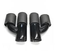 Tuyaux échappement auto Embout D'échappement Universel En Carbone Mat Double Style H 2 Pièces Silencieux Arrière Pour Benz(IN 54MM-OUT 76MM)