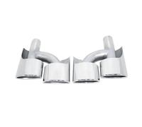 Tuyaux échappement auto Pour Benz Pour Classe C E S C63 AMG Silencieux Tuyau D'échappement Mise À Niveau Quatre Sorties D'embout Ovale(Silver 1)