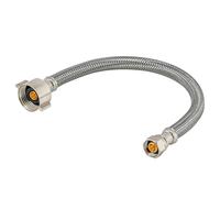 Tuyaux flexibles tressés en acier inoxydable, raccord de toilette 30 cm, robinet à flotteur 7/8 po x compression 3/8, tuyau