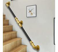 Tuyaux noirs galvanisés modernes de 2,4 m, balustrades d'escalier industrielles en fer, capacité de charge de 250 kg, barres d'appui élégantes pour escaliers et baignoires