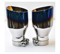 Tuyaux Pour échappement Embout de silencieux d'échappement biseauté en acier inoxydable bleu brûlé pour voiture, 2 pièces(60-89MM)