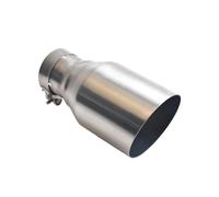 Tuyaux Pour échappement Embout d'échappement voiture à tube unique brossé 2,5 pouces 4 silencieux tuyau d'échappement en acier inoxydable argenté(70-101MM)