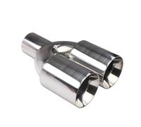 Tuyaux Pour échappement Embouts d'échappement doubles silencieux entrée 63 mm sortie 89 mm embouts à souder en acier inoxydable poli universels Tuyau D'échappement(Asymmetric)