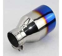 Tuyaux Queue de Voiture Embout De Silencieux D'échappement Universel En Acier Inoxydable 1 Pièce Bride Droite Bleu Pour BMW Pour E46 Tuyaux d'échappement Voiture(51mm out 76mm)
