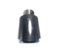 Tuyaux Queue de Voiture Embout D'échappement/silencieux En Fibre Carbone Avec Extrémité Bleue Brillante 101mm En Acier Inoxydable(60 IN-114MM OUT)