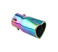 Tuyaux Queue de Voiture Embout Silencieux D'échappement Universel Voiture 2,5 Pouces Forme Cœur En Acier Inoxydable Tuyau D'échappement Droit Embout Silencieux Tuyau Coloré