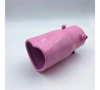 Tuyaux Queue de Voiture Embouts D'échappement Fibre Carbone Acier Inoxydable Tube Tuyau D'échappement Silencieux Modifiés Design Mode Forme Cœur(Pink straight)