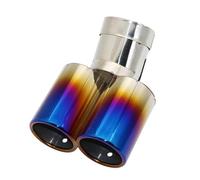 Tuyaux Queue de Voiture Silencieux Style Embout Tuyau D'échappement Plat Universel Courbé Acier Silencieux À Double Sortie Multi-tailles 63MM(Blue 51MM)