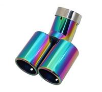 Tuyaux Queue de Voiture Silencieux Style Embout Tuyau D'échappement Plat Universel Courbé Acier Silencieux À Double Sortie Multi-tailles 63MM(Multicolor 54MM)
