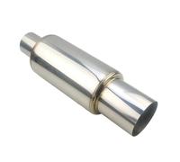 Tuyaux Queue de Voiture Système D'échappement Argenté 51mm 63mm Silencieux Type À Rangée Droite Silencieux Universel Acier Inoxydable 304(Silve 51mm)