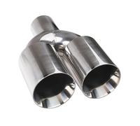 Tuyaux Queue D'échappemen Double Embouts D'échappement Silencieux Entrée 63mm Sortie 89mm En Acier Inoxydable Poli À Souder Universel Adapté Aux Voitures Et Camions(Asymmetric)