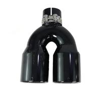 Tuyaux Queue D'échappemen Embout D'échappement Double Couche Forme 1 Pièce Mise Niveau Décoration Voiture Embouts Silencieux Acier Inoxydable Noir Modification(1PC 60-89)