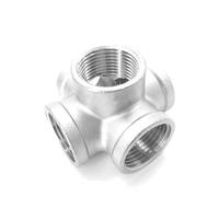 Tuyaux Raccord de tuyau en acier inoxydable 304, 1/4", 3/8", 1/2", 3/4", 1", 1-1/4", 1-1/2", 2", BSPT femelle 3, 4, 5 voies, croix d'angle, for eau et gaz(5 Ways,3l8 BSP)