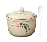 TuYines Sucrier en céramique, 400 ml, avec couvercle et cuillère, boîte à épices en céramique, pour sucre, sel, fromage, épices