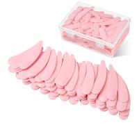 TUZAZO Lot de 200 mini spatules jetables en plastique pour maquillage et échantillonnage (rose avec boîte de rangement)