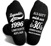TUZELIYA 2026 Chaussettes d'anniversaire originales en coton pour homme et garçon avec inscription en allemand Cadeau d'anniversaire pour homme Chaussettes antidérapantes Idée de cadeau amusante pour