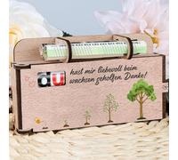 TUZELIYA Cadeau éducatrice - Vous m'avez aidé à grandir avec amour - Cadeaux pour éducatrice - Coffret cadeau en bois pour chocolat Duplo - Cadeau d'adieu - Ne contient pas de duplo