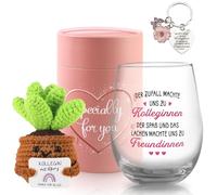 TUZELIYA Cadeaux pour collègues - Verres à vin 550 ml - Cadeau d'anniversaire pour femme - Cadeau d'adieu - Cadeau de remerciement - Idées cadeaux pour les femmes Meilleure collègue