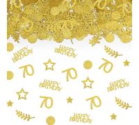 TUZELIYA Confettis Anniversaire 70 - Décorations de Table pour le 70e Anniversaire - Confettis de 70 Ans pour Hommes et Femmes - Décoration de Confettis pour Anniversaire, Mariage, Fête (Or)