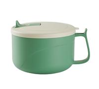 Tuzsocr 1200ml Bol Japonais,Bol à Pâtes,Bol à Ramen en Acier Inoxydable avec Couvercle,Bol à Nouilles Rond instantané,Facile à Nettoyer,pour Bento,Déjeuner,Salade de Fruits,Céréales,Udon,Soba (Vert)