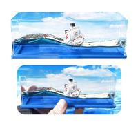 Tuzsocr Bouteille de Derive Fluide Bateau - Going Merry, Bouteille de Dérive de Liquide, Modèle Fluide de Bateau en Acrylique, Soulagement du Stress, pour Ornement de Bureau de décoration (Style 2)