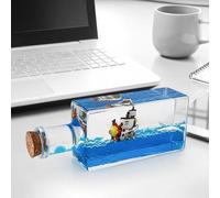 Tuzsocr Bouteille de Derive Fluide Bateau - Going Merry, Bouteille de Dérive de Liquide, Modèle Fluide de Bateau en Acrylique, Soulagement du Stress, pour Ornement de Bureau de décoration (Style 1)