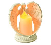 Tuzsocr Figurine d'ange en résine,Bougeoir Électronique Ange avec Bougie LED sans Flamme,Bougeoir en Forme d'ange priant,Décorations de Table,pour deuil,funérailles,Souvenir,Cadeaux commémoratifs