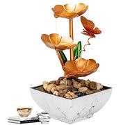 Tuzsocr Fontaine d’Intérieur Nature,Fontaine de Table Cascade,Ornements d'eau Courante de Fontaine,Son d'eau apaisant et Relaxant,pour la Décoration de la Maison,L'ameublement de Bureau,Salon(Style 2)