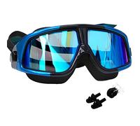 Tuzsocr Lunettes de Natation à Verres Polarisés,Anti-buée Masque de Piscine,Anti UV Lunettes de Plongée,avec Pince-Nez,Réglage Facile Pont Souple,pour Homme Femme Unisex Adultes Adolescents (Bleu)
