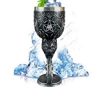Tuzsocr Medieval Goblet - Verres à vin à motif de Chats 3D,Gobelet à vin vintage en acier inoxydable,Tasse à thé et café en résine en relief décoration,pour Halloween, bar, fête à thème (Chats Noirs)