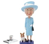 Tuzsocr Modèle de la reine Elizabeth II de 15 cm, figurine commémorative de la reine Elizabeth II, statue de la reine britannique et Corgi, figurine modèle pour collectionneurs et présentations,