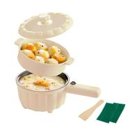 Tuzsocr Multicuiseur électrique,Petite Poêle électrique,2L Marmite électrique en Antiadhésif,Marmite Hot Pot Électrique portable de voyage,avec cuiseur vapeur,pour Steak,Soupe,œufs,Nouilles (Style 2)