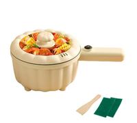 Tuzsocr Multicuiseur électrique,Petite Poêle électrique,2L Marmite électrique en Antiadhésif,Marmite Hot Pot Électrique portable de voyage,avec cuiseur vapeur,pour Steak,Soupe,œufs,Nouilles (Style 1)