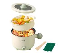 Tuzsocr Petite Marmite Hot Pot Électrique,Ramen Cooker pour Cuisson,Poêle électrique Antiadhésive Multifonctionnelle pour Nouilles,avec Cuiseur Vapeur,pour Chambre d'étudiant/Studio/hôtel (Style 4)
