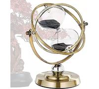 Tuzsocr Sablier 60 Minutes en Laiton,minuteur Rotatif à 720 °,sablier en Verre Vintage pour la Maison,Cristal Transparent Sablier Horloge,pour Cadeaux,Maison,Bureau,décoration de Bureau (Noir)