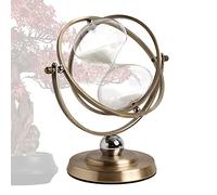 Tuzsocr Sablier 60 Minutes en Laiton,minuteur Rotatif à 720 °,sablier en Verre Vintage pour la Maison,Cristal Transparent Sablier Horloge,pour Cadeaux,Maison,Bureau,décoration de Bureau (Blanc)