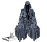 Tuzsocr Statue de la Faucheuse Résine,Statue d'horreur Noire,Sculpture Gothique Ornement de Bureau,Décor de Table d'halloween,Décorations appropriées pour la Maison,Bureau,Jardin,soirée à thème (M)