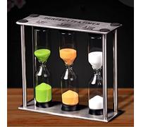 Tuzsocr Triple Sablier en Acier Inoxydable,3/4/5 Minutes Compte à Rebours Sablie,Minuterie de Cuisine,Enfants Couleur Sablier,minuterie Dentaire pour Enfants,pour Maison,Bureau,École,Cuisine