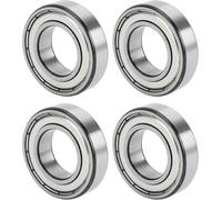 TUZUK 4 pièces de roulements à billes étanches 6203-ZZ, 17x40x12 mm, prélubrifiés en acier chromé, double joints caoutchouc, roulements à billes à gorge profonde 6203ZZ