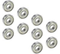 TUZUK Lot de 10 roulements à billes 6200ZZ scellés, 10 x 30 x 9 mm, pré-lubrifiés, en acier chromé, double joint métallique, roulement à billes rainuré 6200Z