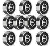 TUZUK Lot de 10 roulements à billes 6902-2RS scellés, 15 x 28 x 7 mm, pré-lubrifiés, double joint en acier chromé, double joint en caoutchouc, 6902RS