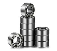 TUZUK - Lot de 10 roulements MR84-ZZ (4x8x3 mm) : Double étanchéité métallique (ZZ), acier chromé prélubrifié, rainure