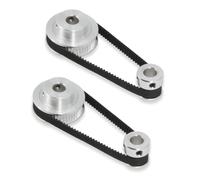 TUZUK Lot de 2 roues synchrones GT2 20 et 48 dents, poulie de distribution en aluminium, alésage de 8 mm, avec 2 courroies de longueur 200 mm, largeur 6 mm (20-48T-8B-6)