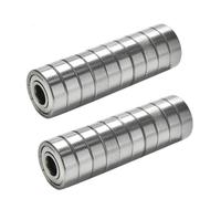 TUZUK Lot de 20 roulements à billes 686-ZZ scellés, 6 x 13 x 5 mm, pré-lubrifiés, double joint en acier chromé, double joint en caoutchouc, 686 ZZ