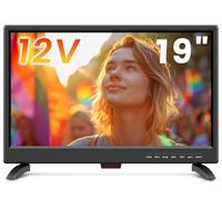 TV 19 Pouces(45cm),Full HD 1080P LED avec Récepteur Numérique T2/H.256 DTT Freeview,12v avec HDMI USB et entrée RCA VGA,Convient pour la Chambre,la Cuisine,Camping Car (1920 * 1080)